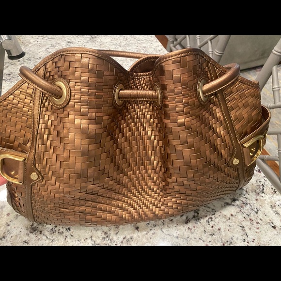 Cole Haan Basket Weave Bronze Large Tote Bag - Picture 2 of 4